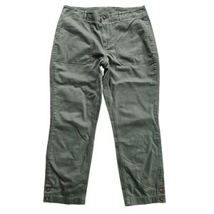 L.L. Bean Favorite‎ Fit Utility Pants Olive Green Straight Leg 503690 Women's 10